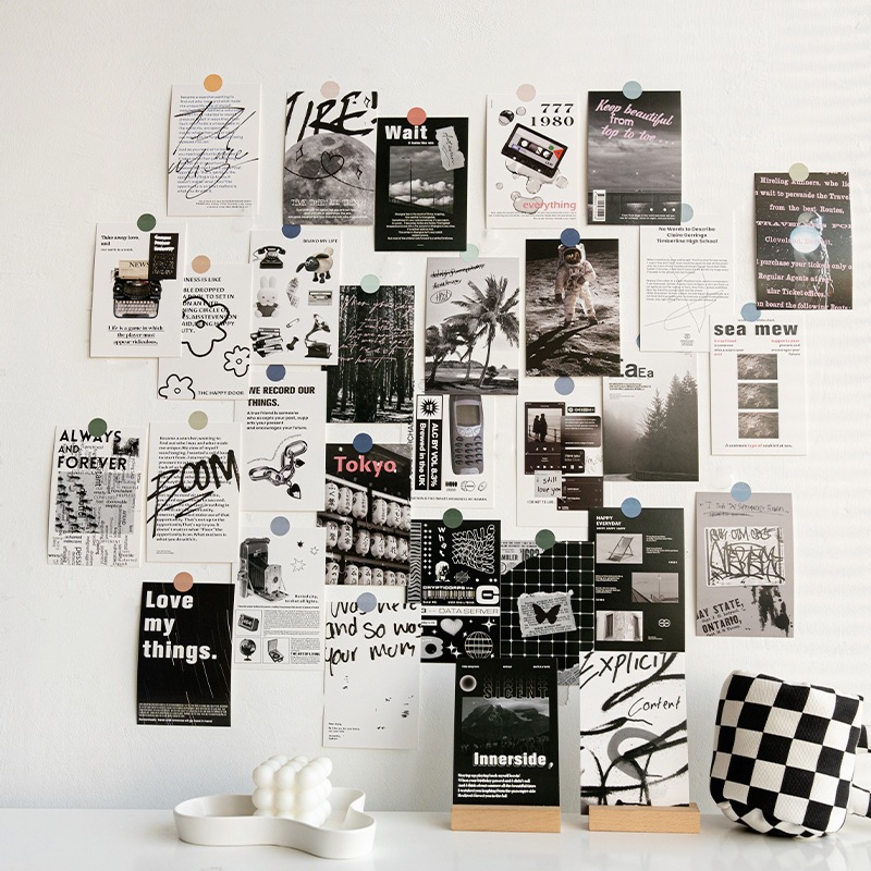 美式复古海报卡片墙贴房间装饰墙壁贴纸卧室背景墙面遮丑贴画