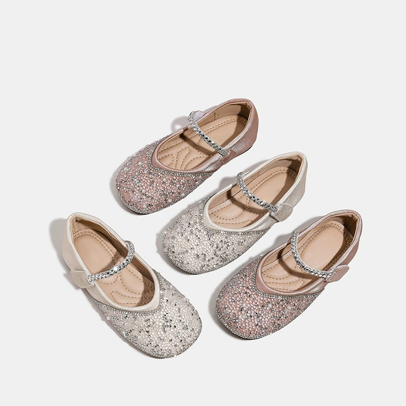 Пятно ~ Обувь для девочек Принцессы Обувь 2025 Новая детская хрустальная обувь весной и осенью