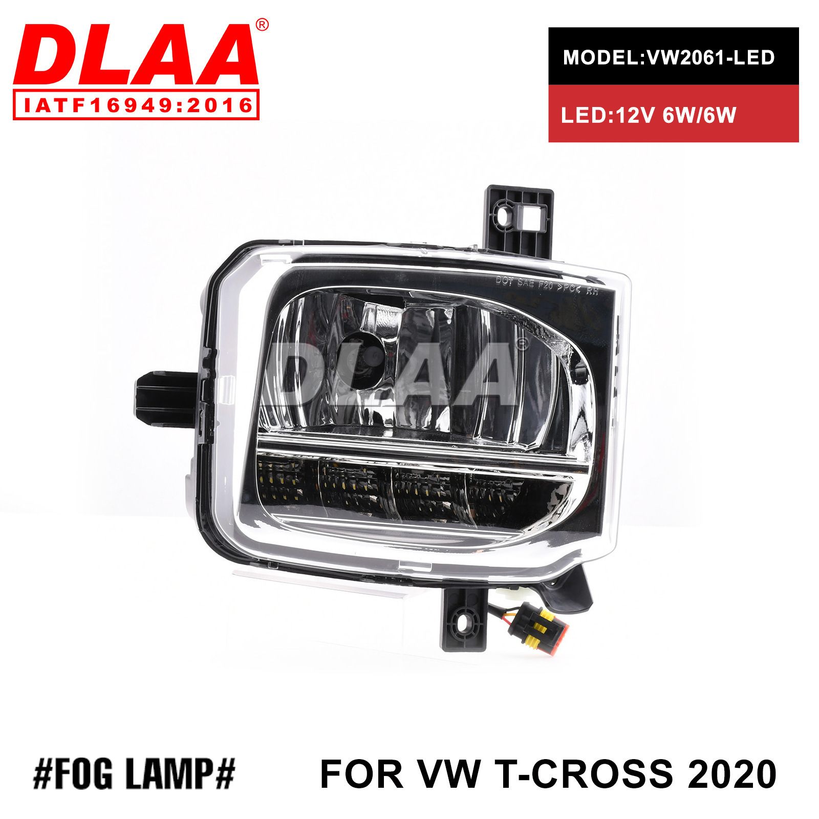 Para Volkswagen FOR VW T-CROSS 2020 luces diurnas luces de dirección amarillas LED conjunto de luces de niebla image 3