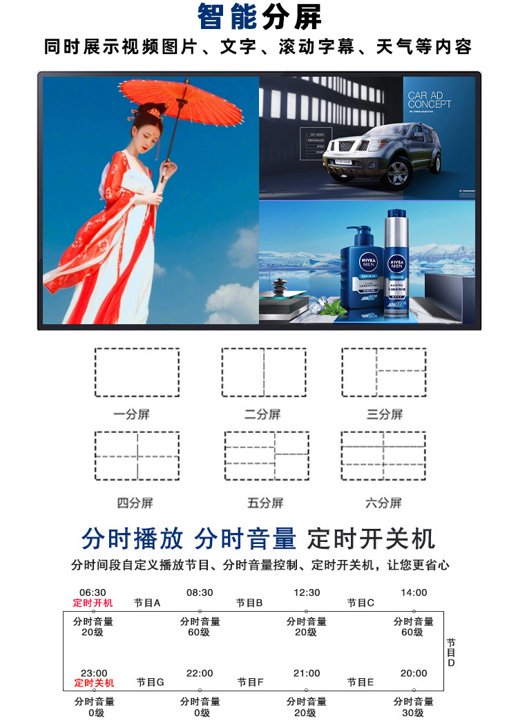 05壁挂广告机分屏功能