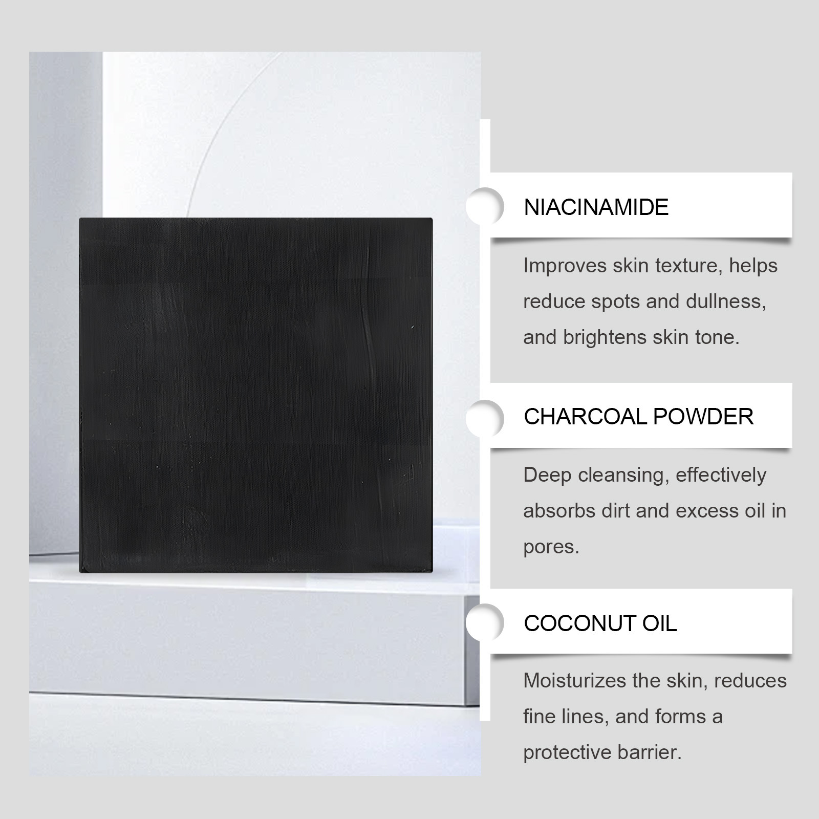 Bamboo Charcoal Cleansing Soap, Body Cleansing, Moisturizing, Skin Care, Refreshing and Rejuvenating Bath Soap_voghion.com