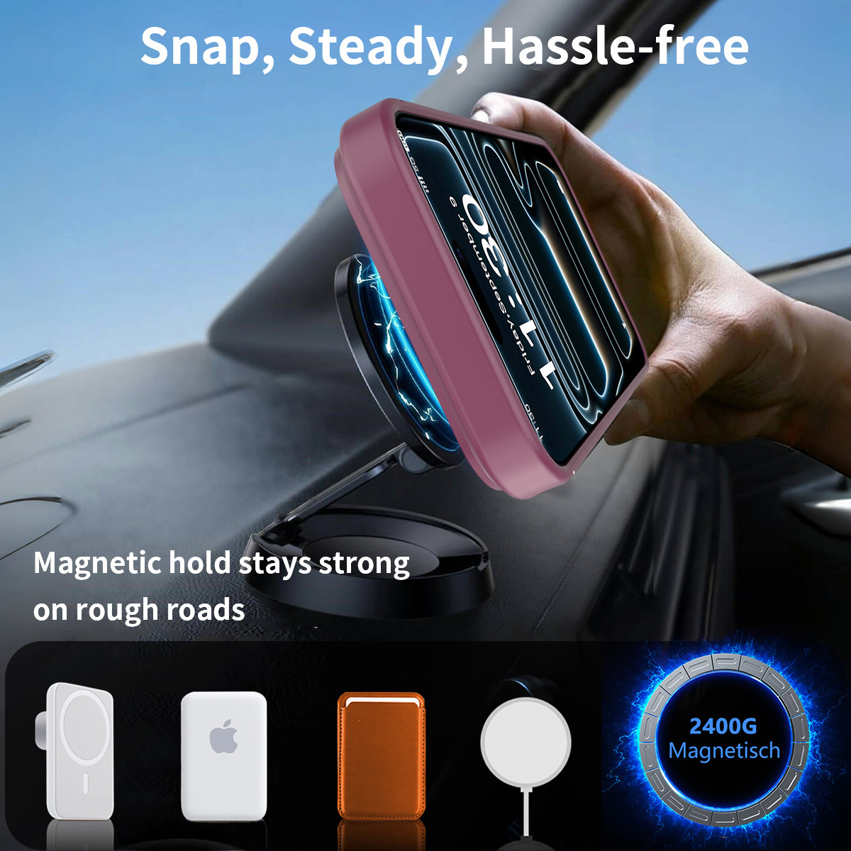 Nuevo Amazon Apple 18pm caso de teléfono celular resistente a la caída soporte incorporado 2 en 1 17 caso de protección de succión magnéticaomax image 4