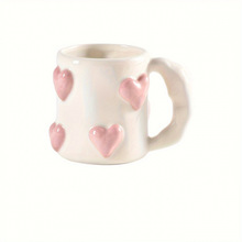 E 76033 Peach heart ceramic mug �����մ����˱��羳����ͨ