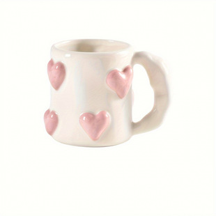 E 76033 Peach heart ceramic mug �����մ��R�˱��羳���uͨ