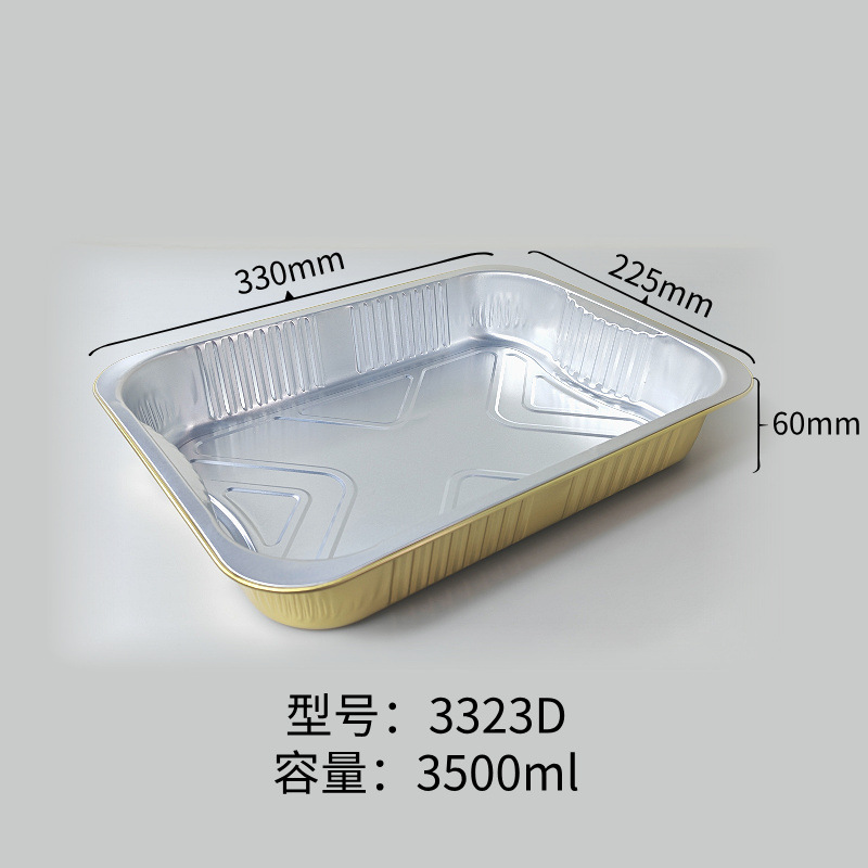 Caja de papel de aluminio de oro aislamiento caja de embalaje de alimentos cubiertos para llevar caja de embalaje de comida barbacoa
