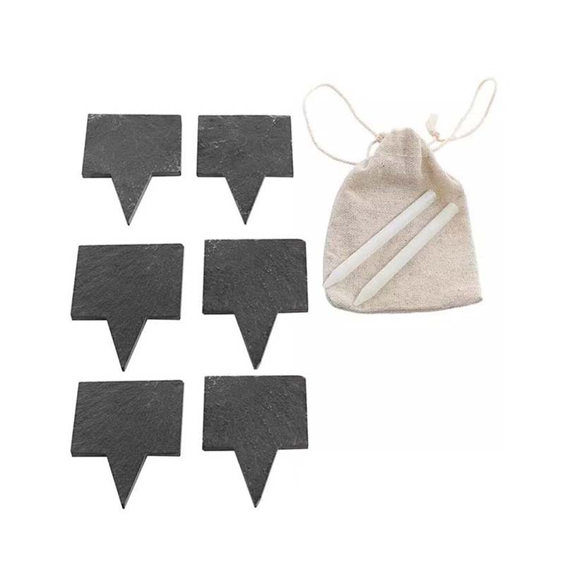 Negro pizarra natural pizarra queso palo cuadrado oval pizarra queso etiqueta queso marca pastel pequeño inserto