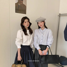 苏珊 法式条纹设计感内搭减龄衬衫女新款洋气减龄别致衬衣TW739