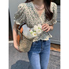 [Song Ming]Western style Broken flowers shirt 2021 new pattern Retro Short sleeved Show thin have cash less than that is registered in the accounts jacket N463H