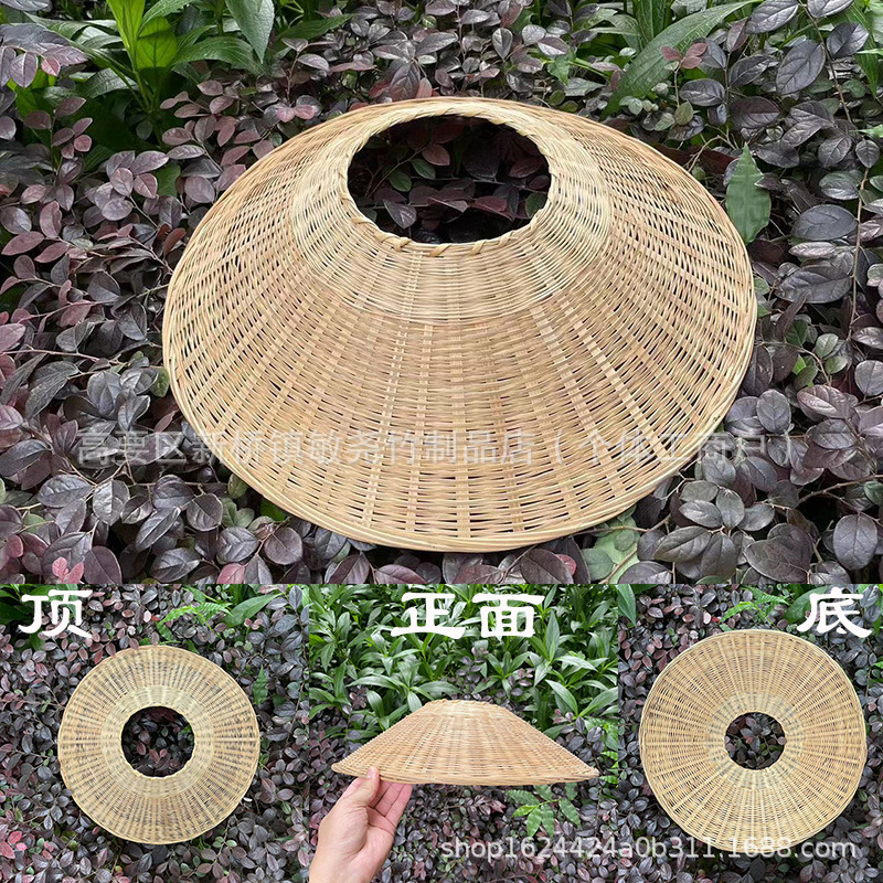 Bamboo trenzado sombrero redondo antiguo traje de artes marciales disparar artefactos de danza de alta calidad para hacer decoración de pintura de fondo