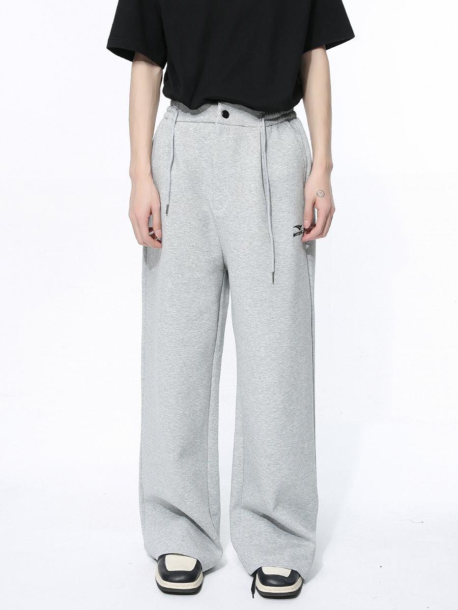 Mtlclothes ropa de Hombre | 2024 primavera nueva moda nacional bordado collar de pie suéter conjunto de tres piezas traje de color sólido