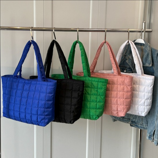 Cross-Border Plaid Cotton Bag for Women 2026 New Large-Capacity down Cotton Shoulder Underarm Bag Commuter Handbag Tote Bag Cross-Border Plaid Cotton Bag for Women 2026 New Large-Capacity down Cotton Shoulder Underarm Bag Commuter Handbag Tote Bag