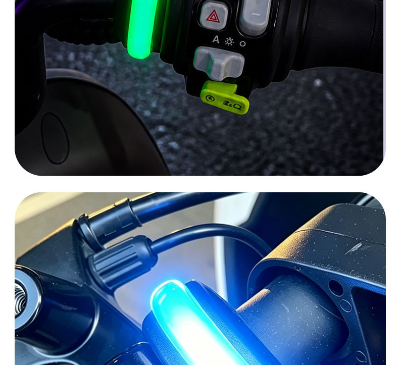 Electric Vehicle Handlebar Light-Up Ambient Light 12V Universal High-Brightness Warning Colorful Handlebar Ambient Light Handlebar Light Accessories