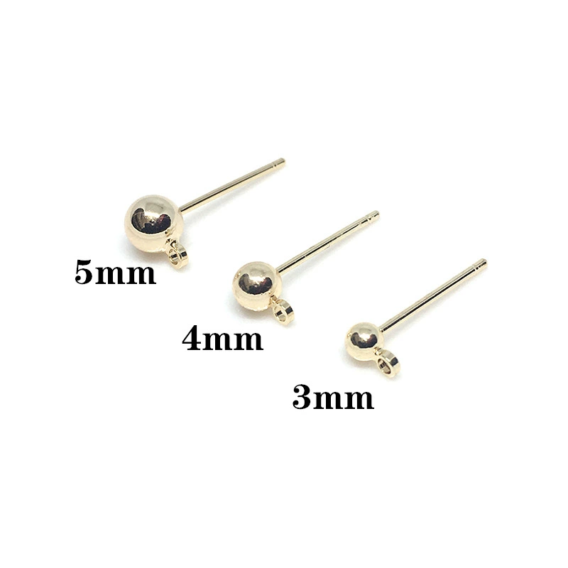 Silver needle, earrings, accessories, round beads, silver 925 sample