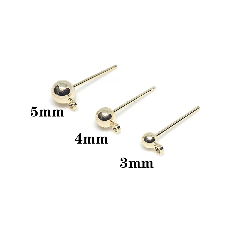Silver needle, earrings, accessories, round beads, silver 925 sample