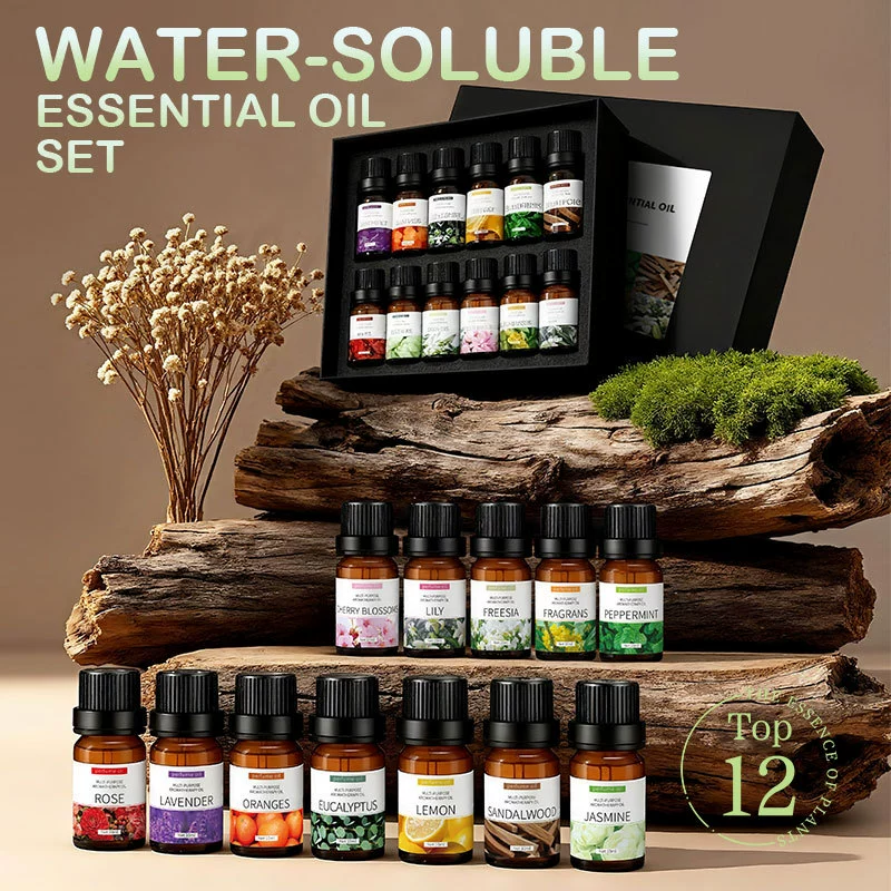 Трансграничные водорастворимые эфирные масла для ароматерапии, 12 шт., часто используемые ароматерапевтические модели «сделай сам», производитель, оптовая продажа, 10 мл * 12