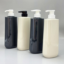 32牙大容量PET平肩圆底扁瓶塑料按压泵头瓶身体乳沐浴露包材OEM