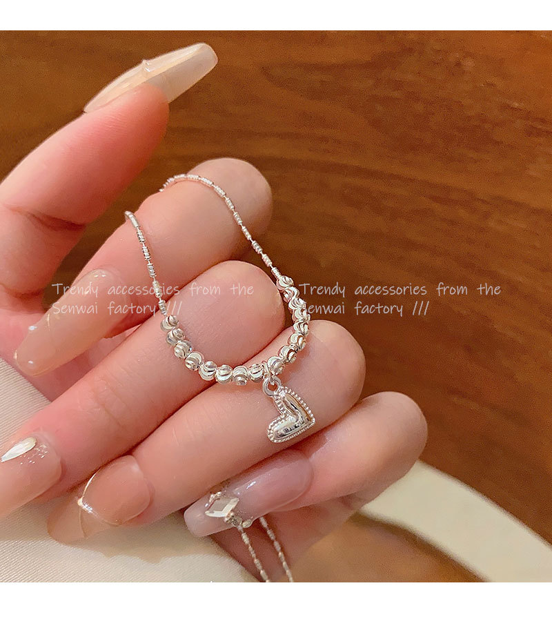 small pieces of silver love necklace for women light luxury minority cold style sweater chain high sense all-match super hot ornament wholesale undefined