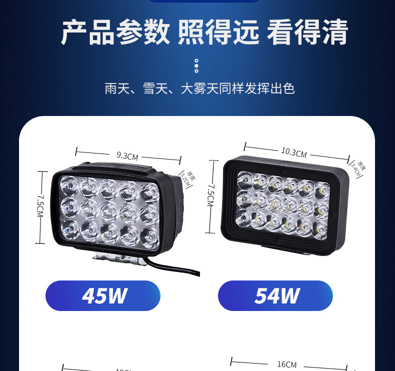 Modified External Electric Motorcycle Lights, Ultra-Bright 12V-60V Three-Wheel Electric Vehicle High-Intensity Led Headlights, Powerful Spotlights