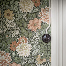 北歐風現代簡約牆布法爾斯特美式田園裝飾卧室牆紙輕奢大麗菊壁紙