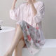 New Style Cotton Silk Women's Thin Nightgown Comfortable Simple High-end Sense Home Clothes Pajamas Printed Long-sleeved dress