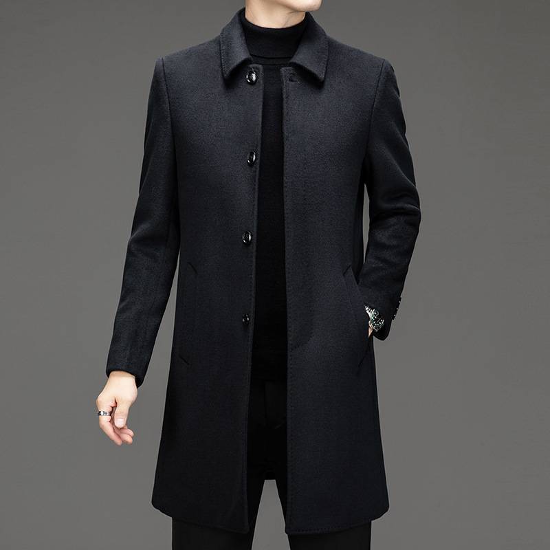 카운터 같은 양면 모직 코트 남자 2024 겨울 중년 및 늙은 아빠의 중장 코트 코트