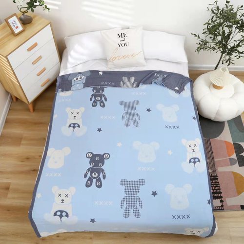 Fiberglass four-layer summer wide edge single person air conditioner cover blanket soft towel blanket