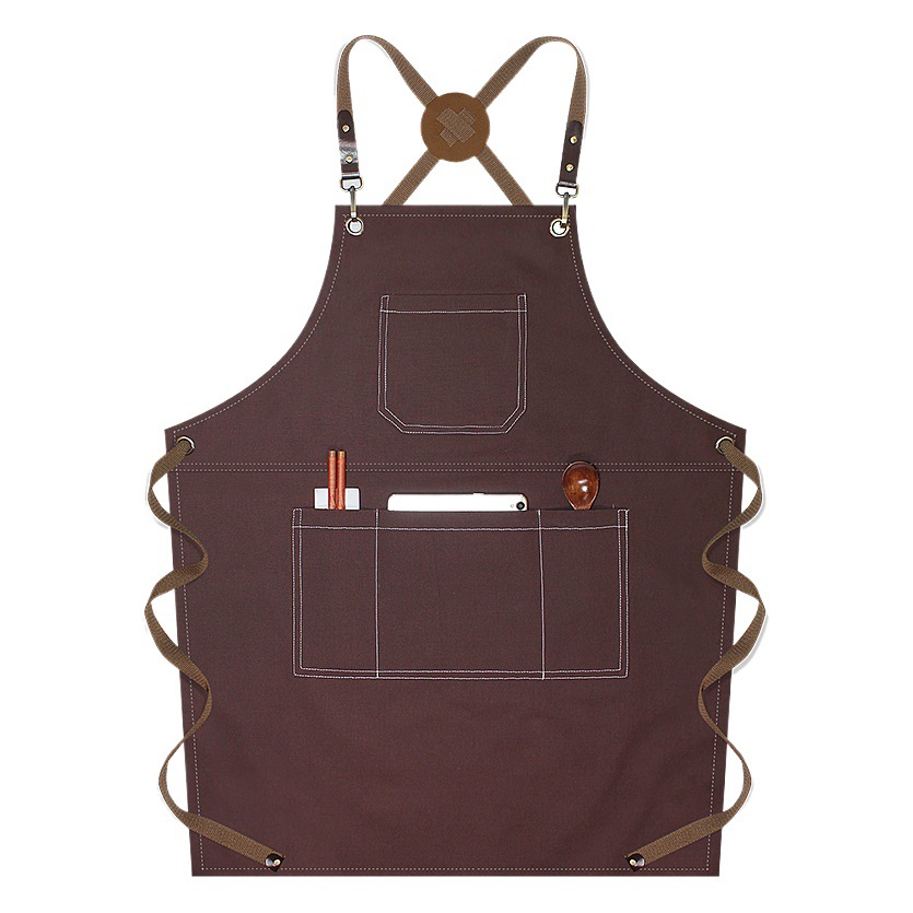 Comercio exterior delantal lienzo estudio leche tienda de té cafetería guardapolvos fábrica al por mayor de una pieza impresa delantal hogar