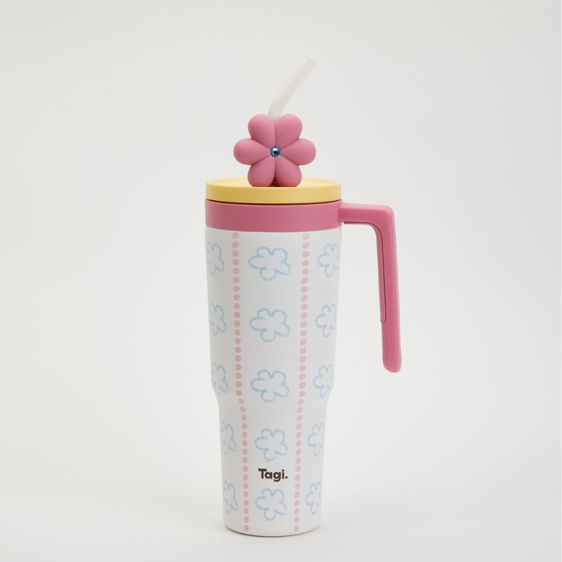 Tagi 魔法瓶カップ ハートビートフラワーフィールドカップ ステンレスストロー かわいい女の子 高見え特大容量ウォーターカップ|undefined