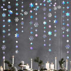 4メートルのカラフルな紙の雪の花の冬のテーマのパーティーのクリスマスの装飾の雪の紙のストリングのショーウインドーの雪のペンダント