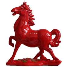 批发陶瓷马摆件红色办公室客厅装饰品风生水起大红马工艺品礼品