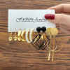 Accessory, metal earrings, acrylic set, decorations, European style, wholesale