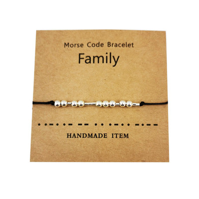 跨境熱銷 歐美摩斯密碼字母數字情侶手鏈 摩斯密碼手鏈手環女士