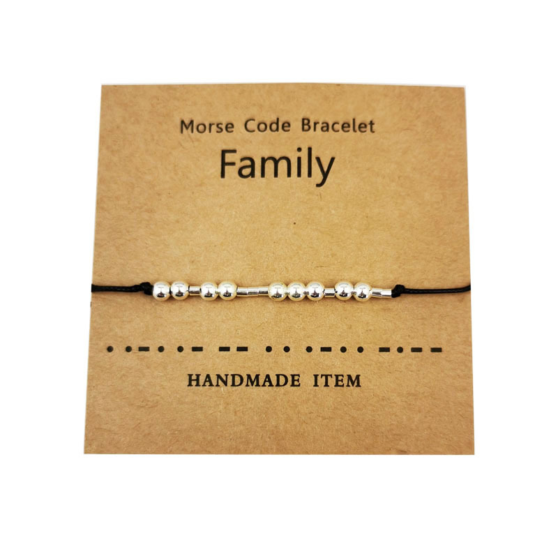 跨境熱銷 歐美摩斯密碼字母數字情侶手鏈 摩斯密碼手鏈手環女士