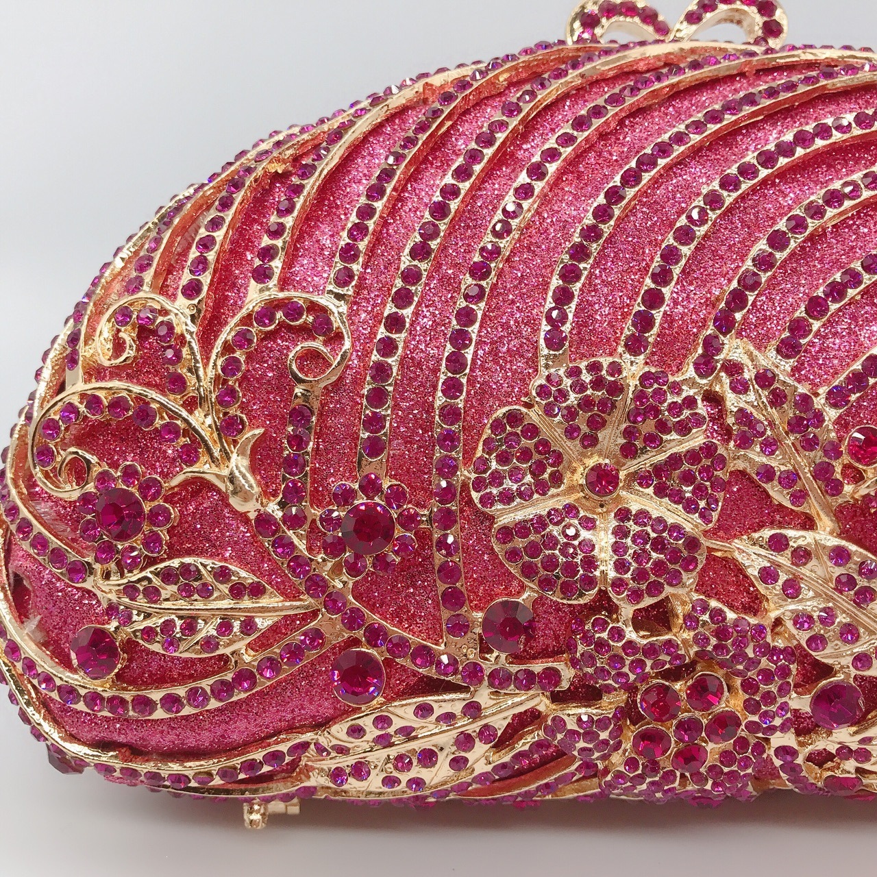 * Cross-border AliExpress bolsas de diamantes huecas de metal con diamantes enlaid bolsas de cena vestidos de banquete llenos de diamantes bolsas de mano verdes