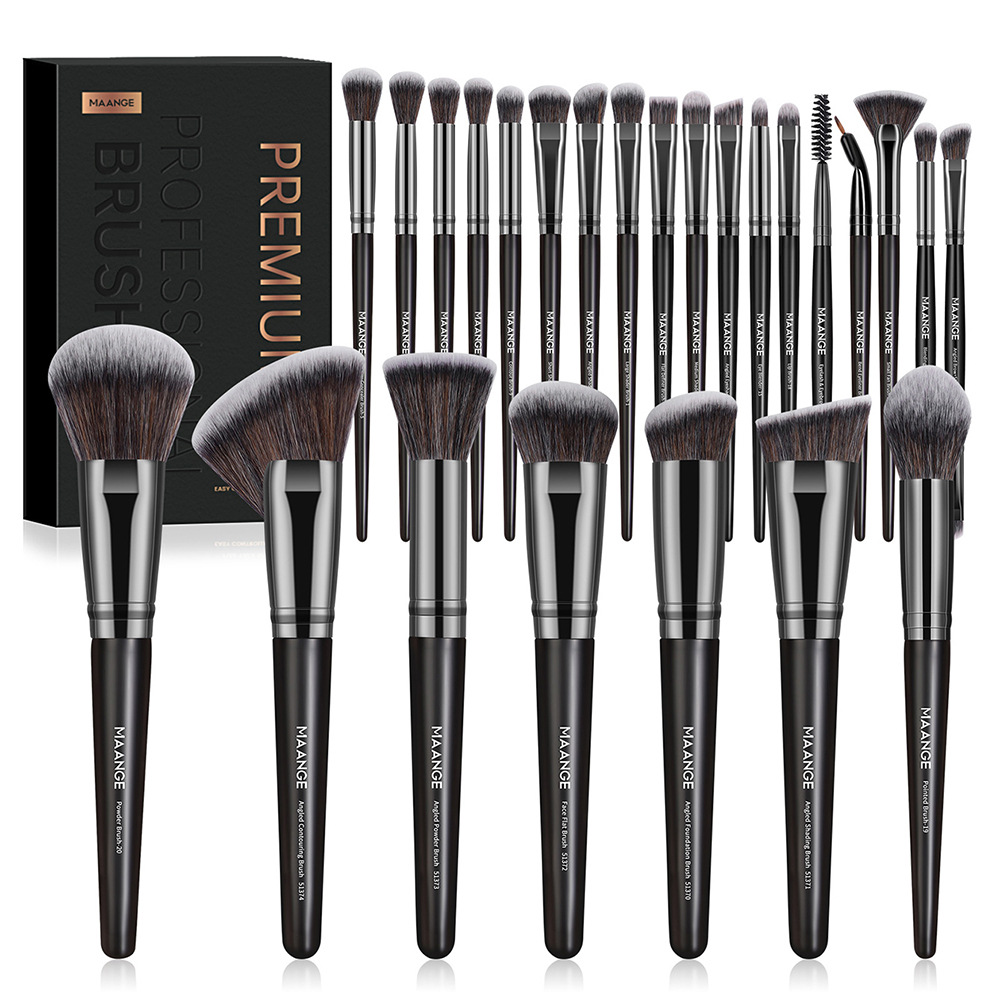 MAANGE 25-Piece Professional Makeup Brush Set with Box Powder Brush Foundation Brush Eyeshadow Brush Makeup Tools
