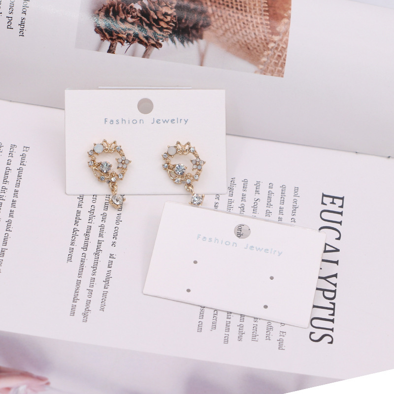 2022 new white Korean style earrings earrings card paper card jewelry packaging card pvc hook can be hung