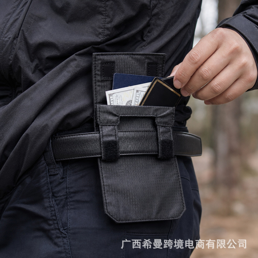 Casual mini coin purse and card holder, popular cross-border product, can hold documents, mini card holder for waist, suitable for coins, passport, and cash