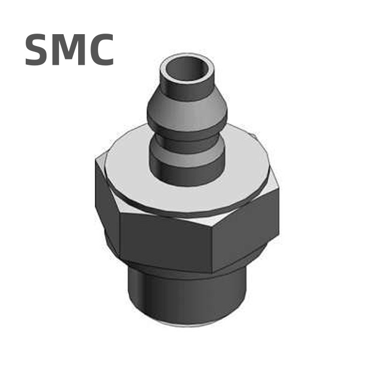SMC 直通倒钩接头;M-5AU-6螺纹接口M5外,气管接口1:OD6/ID4