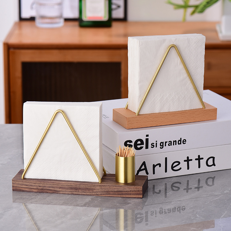 Madera sólida creativa vertical toallitas estante café restaurante hotel leche tienda de té servilletas simple mesa de comedor toallas asiento