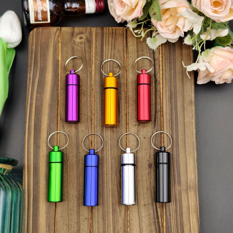 Mini Waterproof Medicine Bottle Outdoor Medicine Container Keychain Hanging Bottle Cross-Border Wholesale Pendant Foreign Trade Business Multi-Color E-Commerce Mini Waterproof Medicine Bottle Outdoor Medicine Container Keychain Hanging Bottle Cross-Border Wholesale Pendant Foreign Trade Business Multi-Color E-Commerce