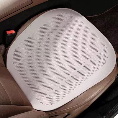 perforated Nappa leather, high-end car seat: Four Seasons Pad - front-row-single-cushion-off-white-ultra-thin-flat-style-ultra-thin-and-breathable