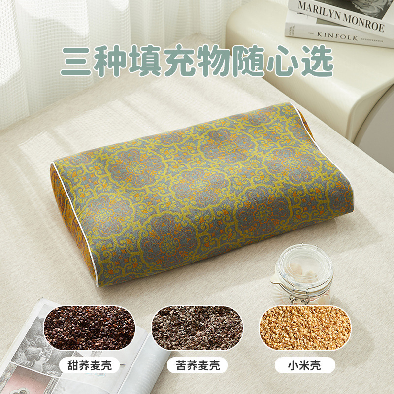卸売り全そば皮頚椎枕成人睡眠専用首保護硬枕シングルラベンダー睡眠硬枕|undefined
