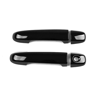 Other Automotive Exterior Supplies Leopard car door handle decoration - two-doors-single-hole-bright-black