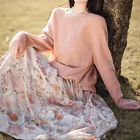 Новый продукт Daxi Z был открыт в румяне. Шелковый кашемировый тонкий свитер вводный caere * sk ленивый