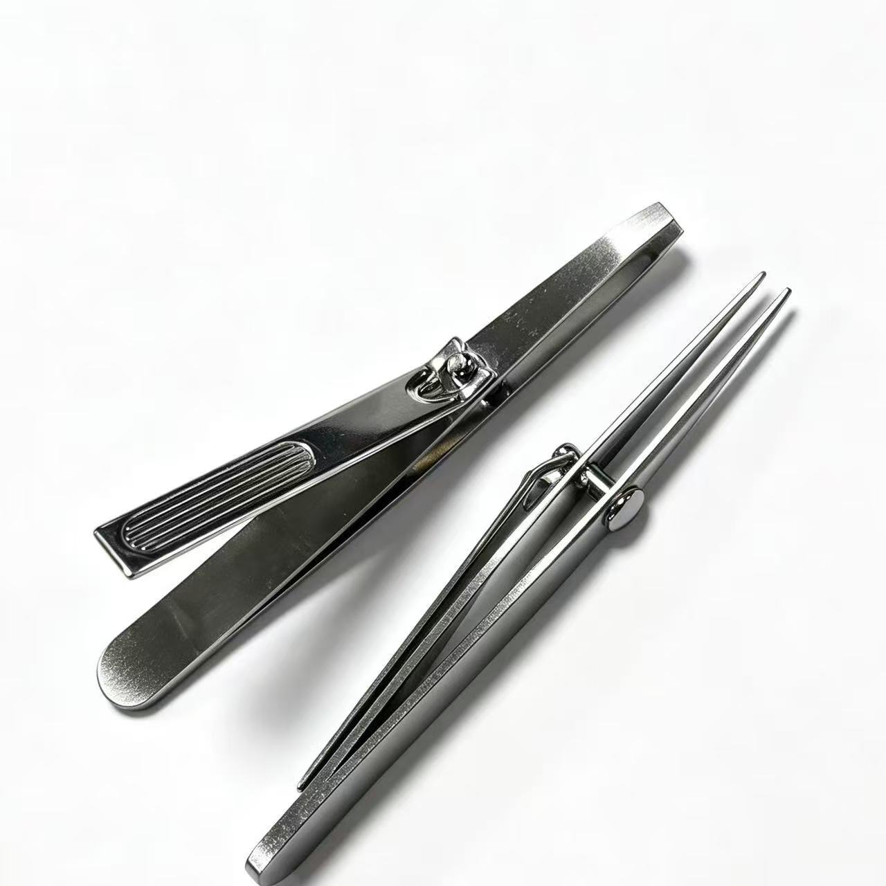 Lever-Type Eyebrow Tweezers, Stainless Steel Self-Pulling Hair Removal Tool, Specialized Tweezers for Plucking Hair, Trimming Eyebrows and Beard, Small Clip for Eyebrows