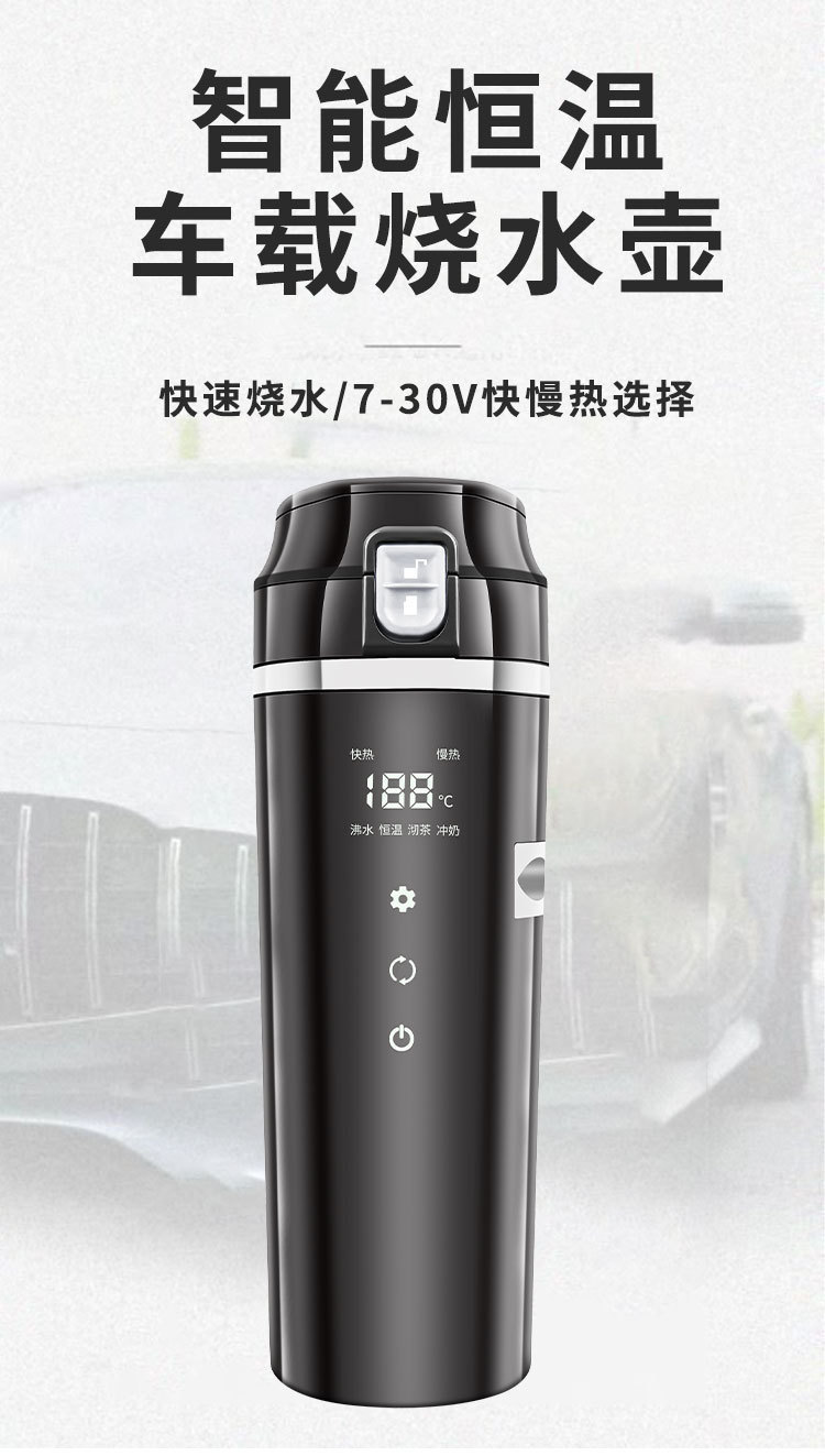 Cross-Border Car Water Kettle 12V24V Universal Electric Heating Water Kettle Car Heating Cup Car Home Dual-Purpose Water Kettle