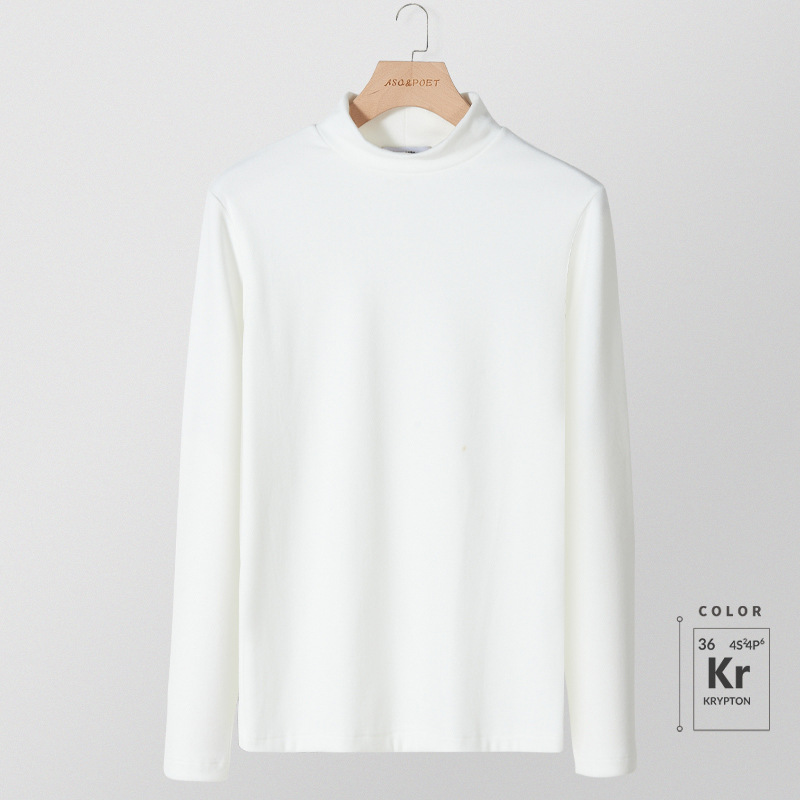 半高襟の底のシャツの男性式のベルベットの中襟の中に上着の男性の長袖のtシャツの底の服の男性の冬を掛けます。