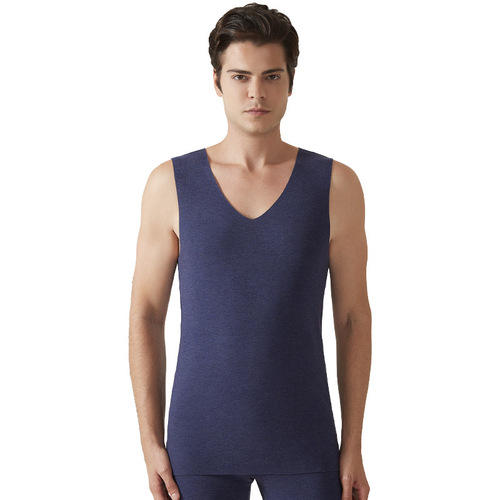 Silk cashmere autumn and winter new warm vest men's German velvet protective underwear seamless antibacterial bottoming vest autumn coat
