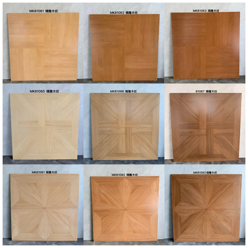 American-Style Antique Brick Fishbone Pattern Wood Grain Ceramic Tile 800X800 Chinese-Style Living Room Bedroom Floor Tile Non-Slip Tile