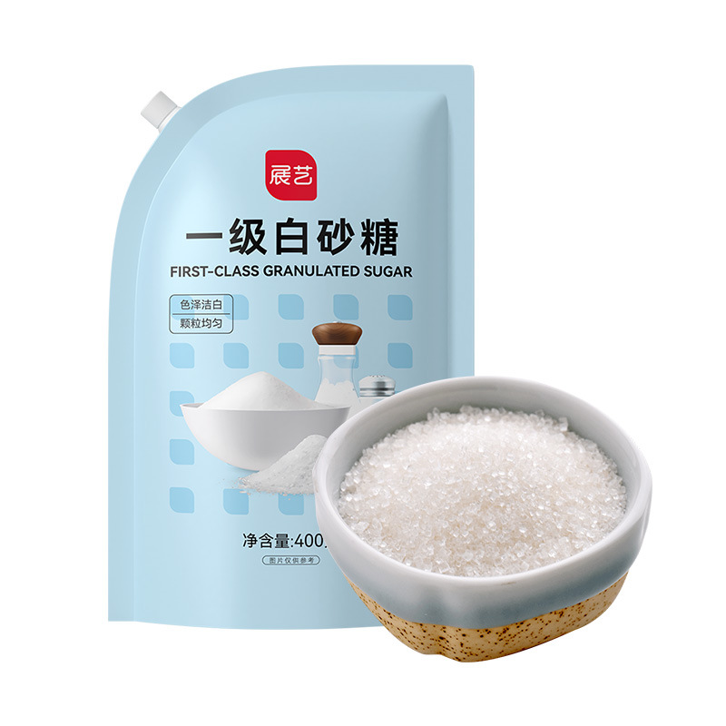 展藝一級白砂糖400g烹飪調味沖飲細白糖霜打發奶油餅乾烘焙原料